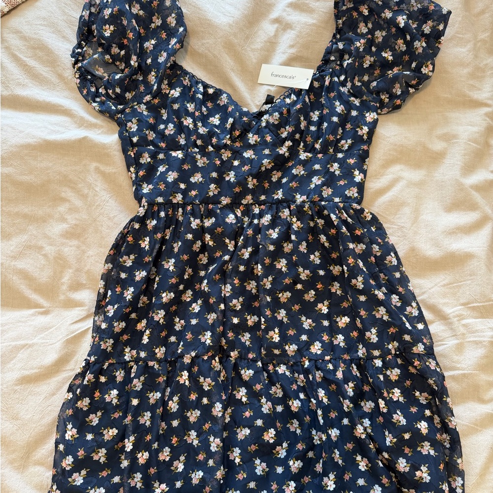 Francesca's Collections Navy Floral Dress